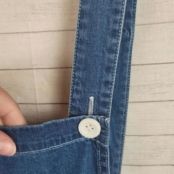 American Apparel Blue Denim Wide Leg Overalls,  sz XL - Picture 5 of 16